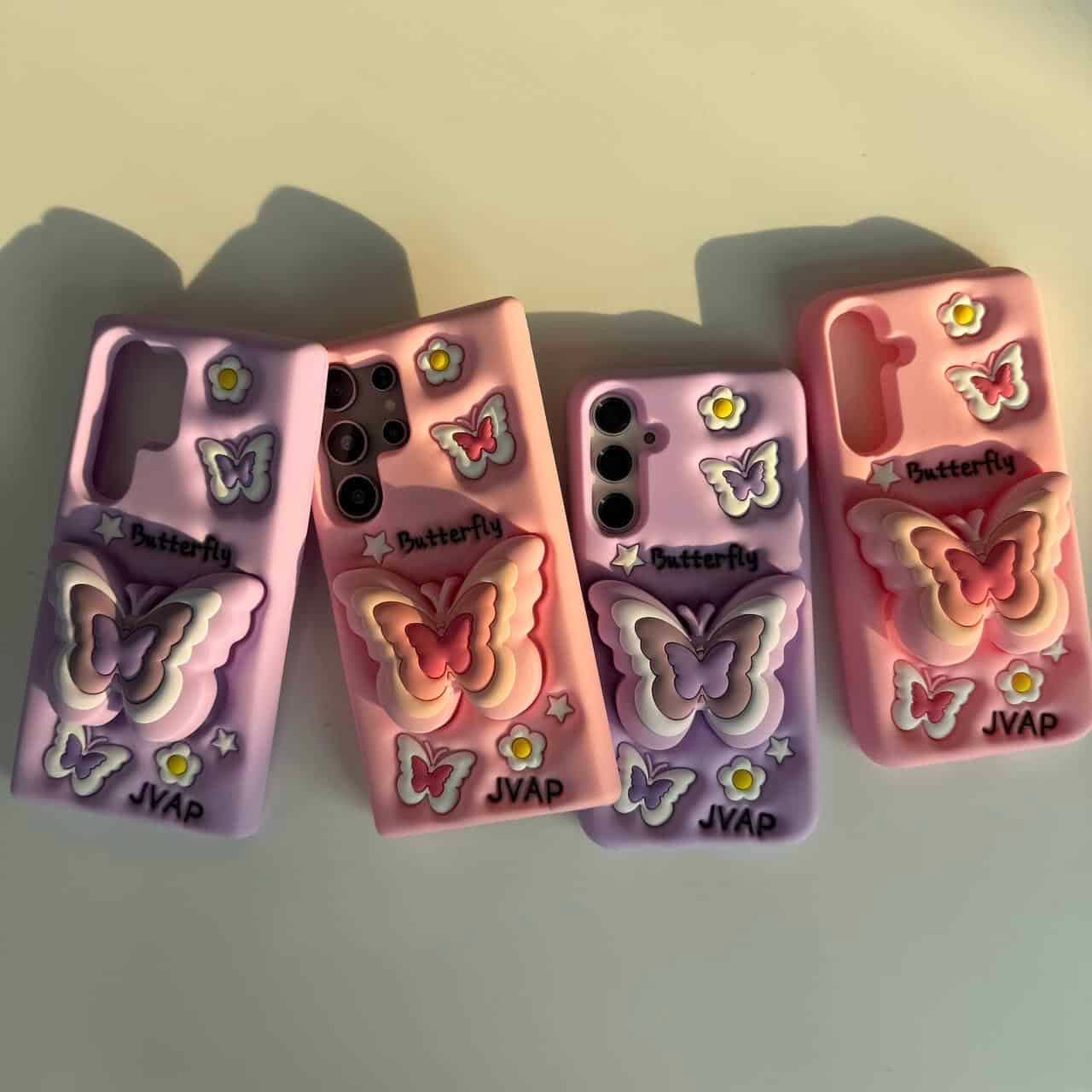 قاب پروانه صورتی و بنفش سیلیکونی پاپ سوکتی