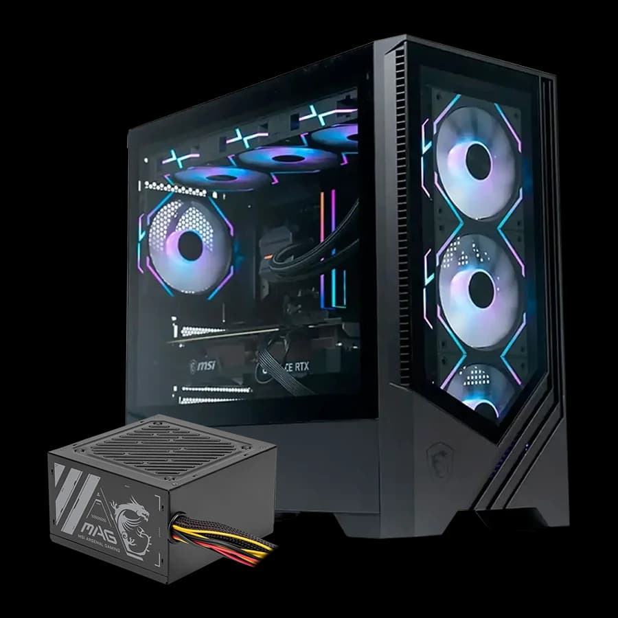 کیس و پاور گیمینگ ام اس آی MAG FORGE M100L + MAG A500N-H 500W