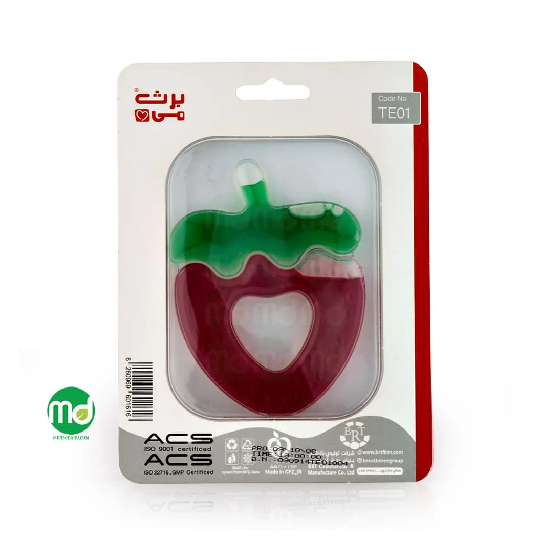 دندان گیر کودک مدل توت فرنگی برث می کودکان بالای 3 ماه