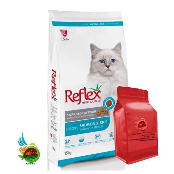 غذای خشک گربه عقیم رفلکس با طعم ماهی و برنج Reflex adult cat food sterilised with salmon & rice ( فله ای )