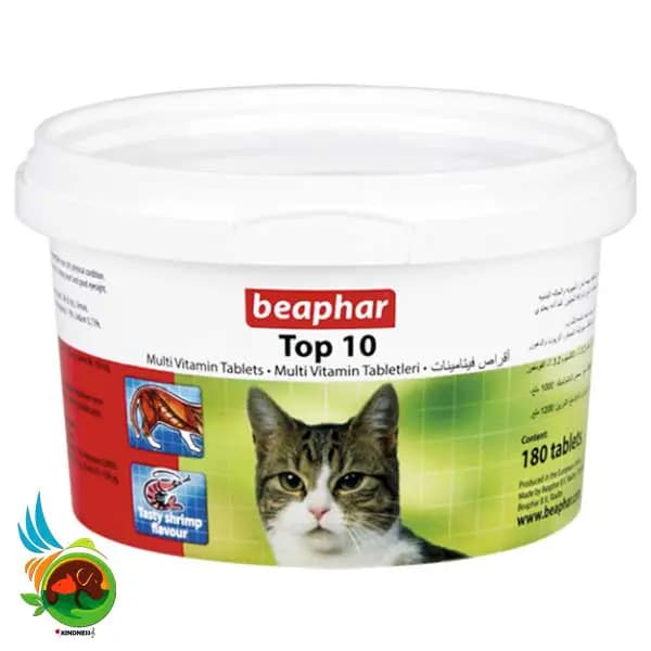 قرص مولتی ویتامین گربه بیفار مدل تاپ تن تعداد 180 عددی