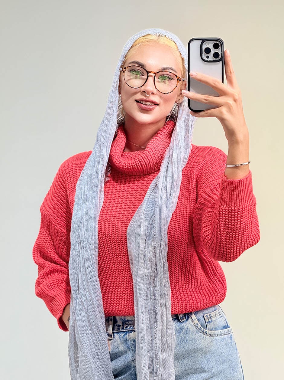 بافت یقه شل کوتاه کد 19566