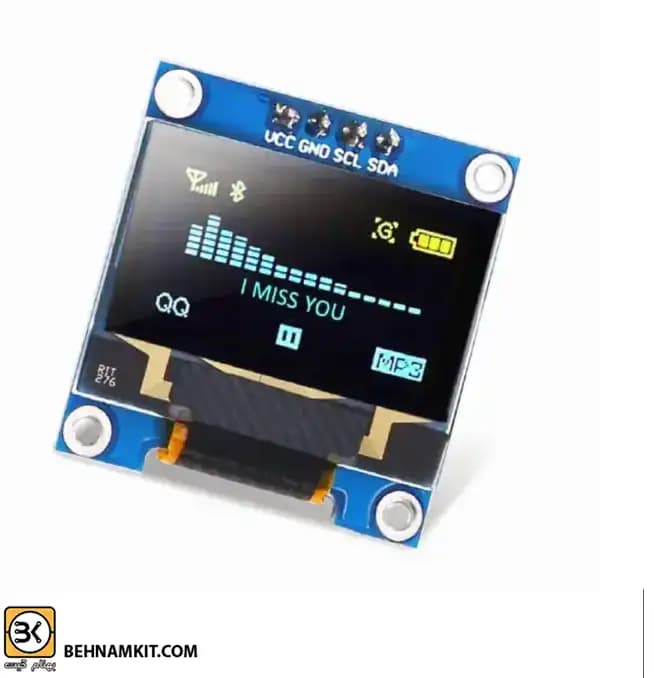 ماژول نمایشگر 0.96 اینچ LCD با رابط I2C با رنگ سفید