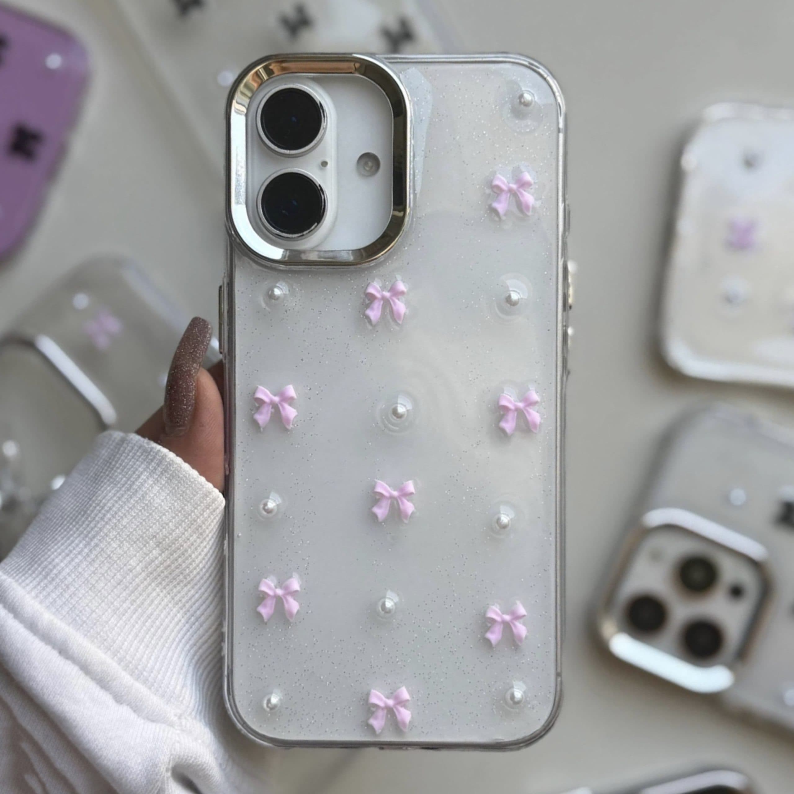 قاب شاین پیکسل پاپيون اكليلی صورتی