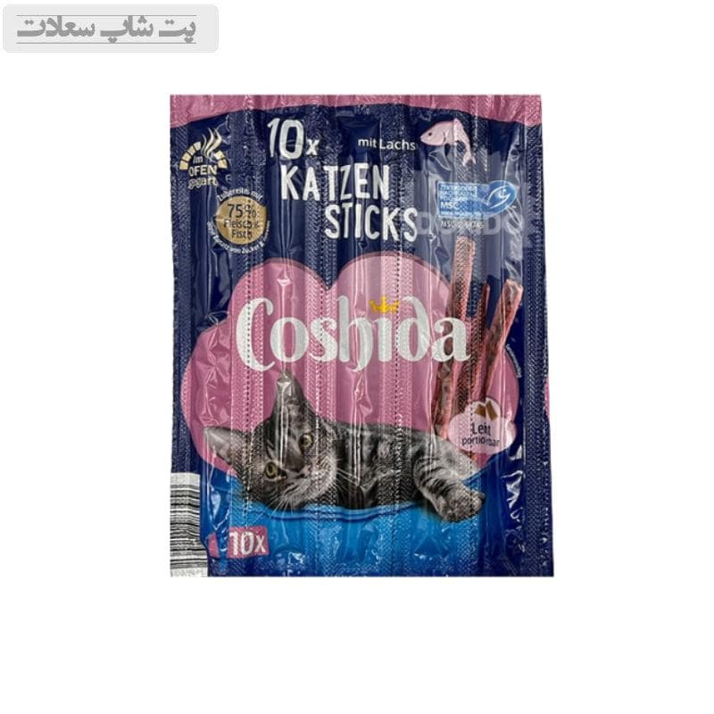 تشویقی مدادی گربه کوشیدا با طعم سالمون Cooshida Cat Stick Salmon بسته 5 عددی