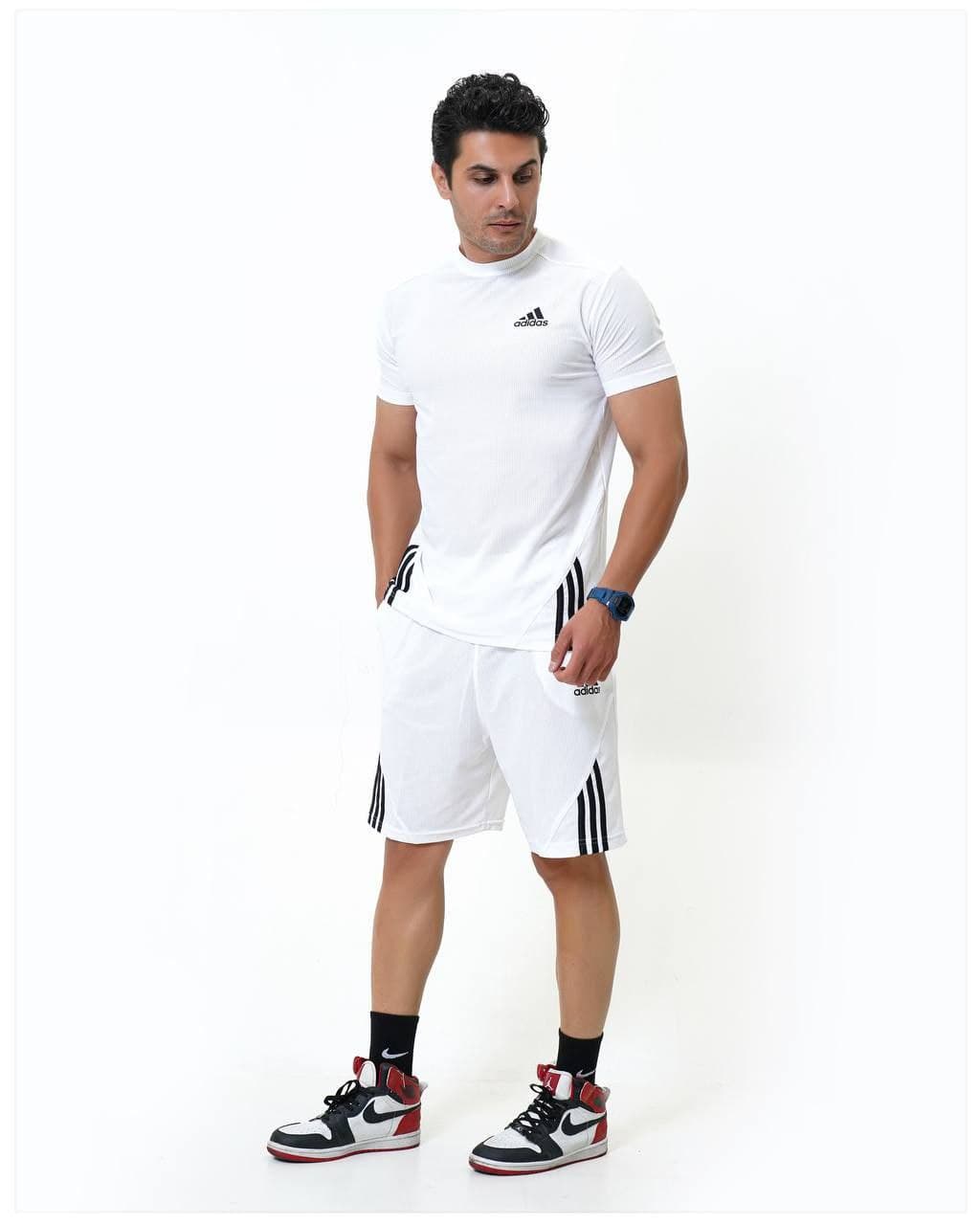 ست تیشرت شلوارک ورزشی مردانه adidas کد 004