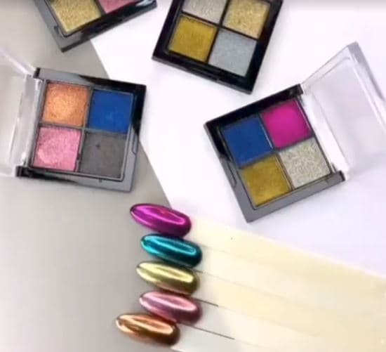 کروم جامد سایه ای پالت کروم 4 رنگ پودر فشرده