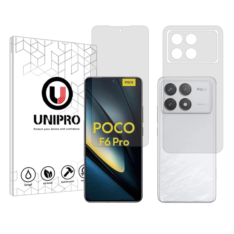 گلس گوشی شیائومی Poco F6 Pro به همراه محافظ پشت گوشی یونی پرو مدل 5 Star