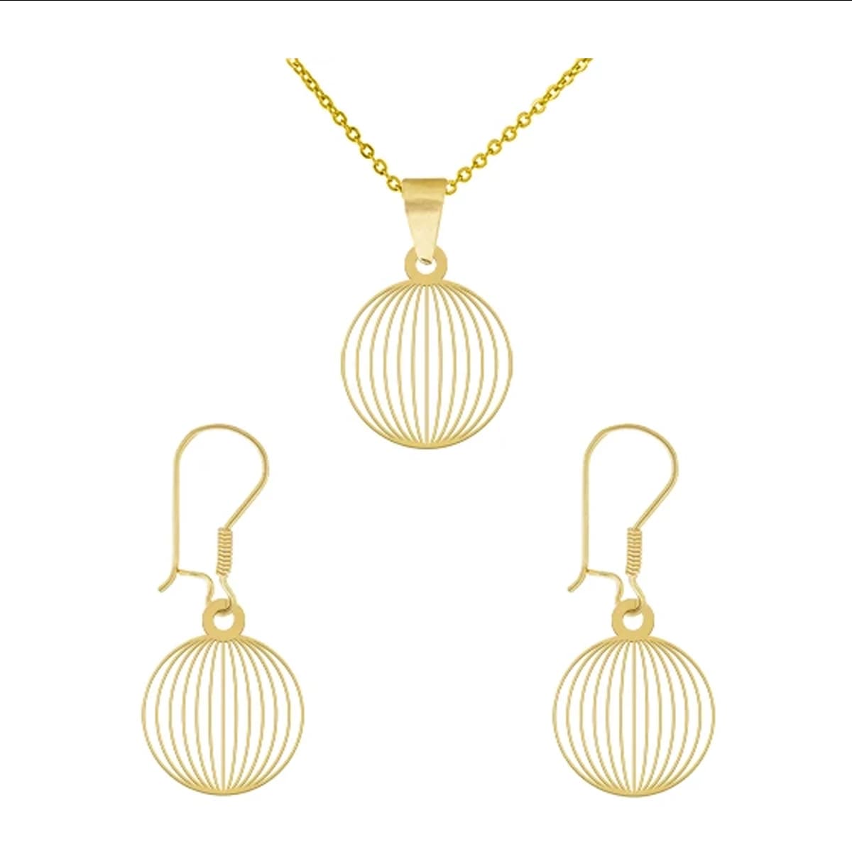 نیم ست طلای 18 عیار زنانه شریف زاده مدل قفس