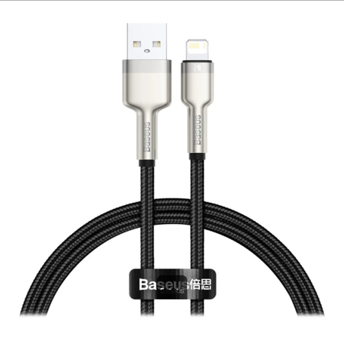 کابل لایتنینگ باسئوس سری Cafule مدل Metal Data Cable USB to IP ظرفیت 2.4 آمپر طول 25 سانتی متر