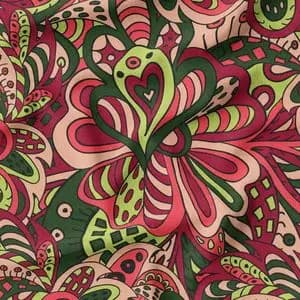 پارچه لباس ساحلی پارچه الف مدل کرپ بوگاتی طرح سنتی بته جقه کد 4011257