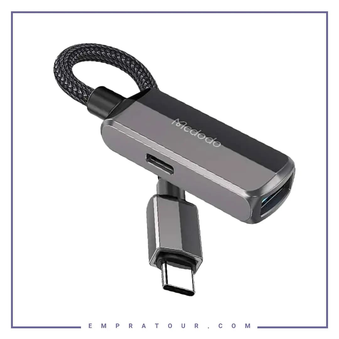تبدیل otg تایپ سی به یو اس بی مک دودو Mcdodo CA-2830 Converter OTG Usb-C 3.0 To Type-C + USB-A 60W