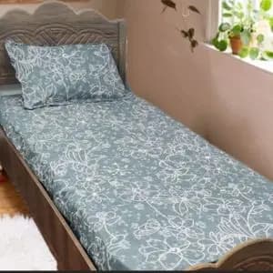 روتختی نیم ست یک نفره طوسی گل صورتی