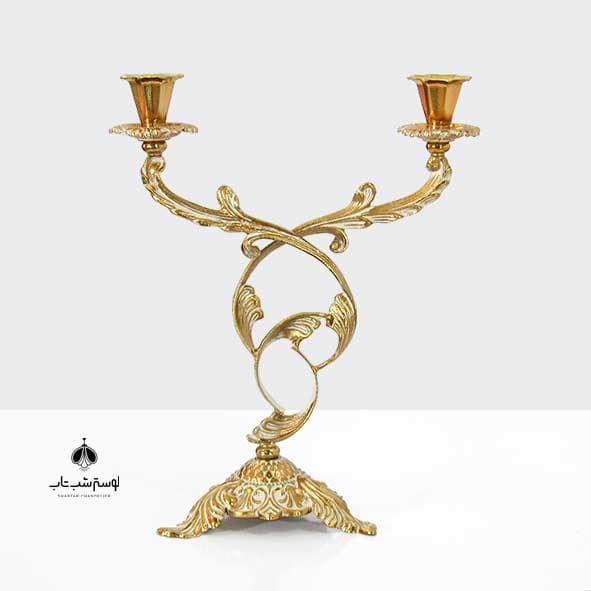 نورسازان شمعدان 3041 ساکا 2 شعله کرم طلایی