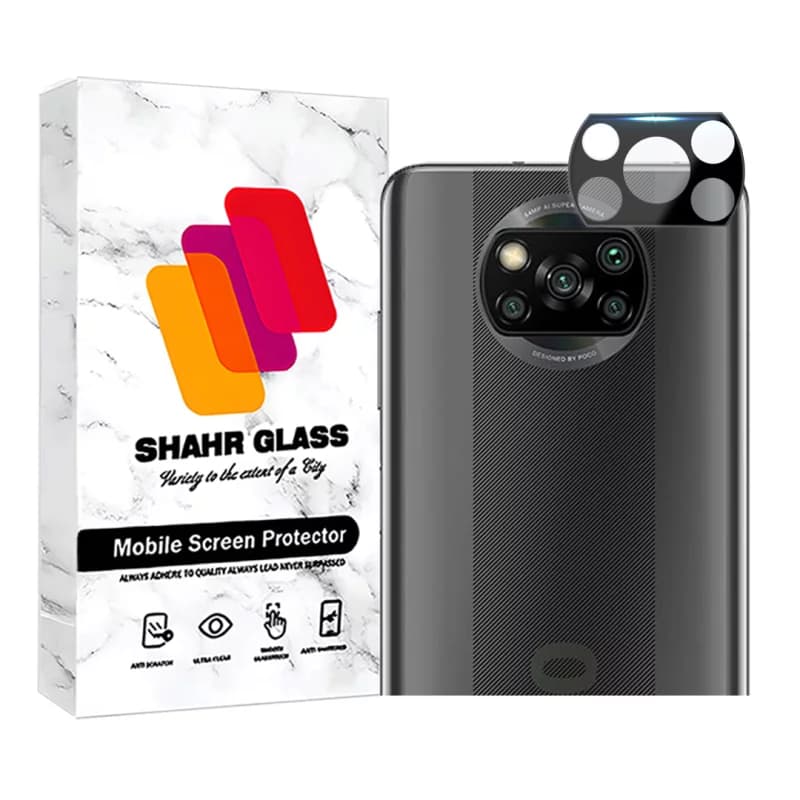 محافظ لنز دوربین گوشی شیائومی Poco X3 – X3 NFC – X3 Pro فول شهر گلس مدل LENSFSH