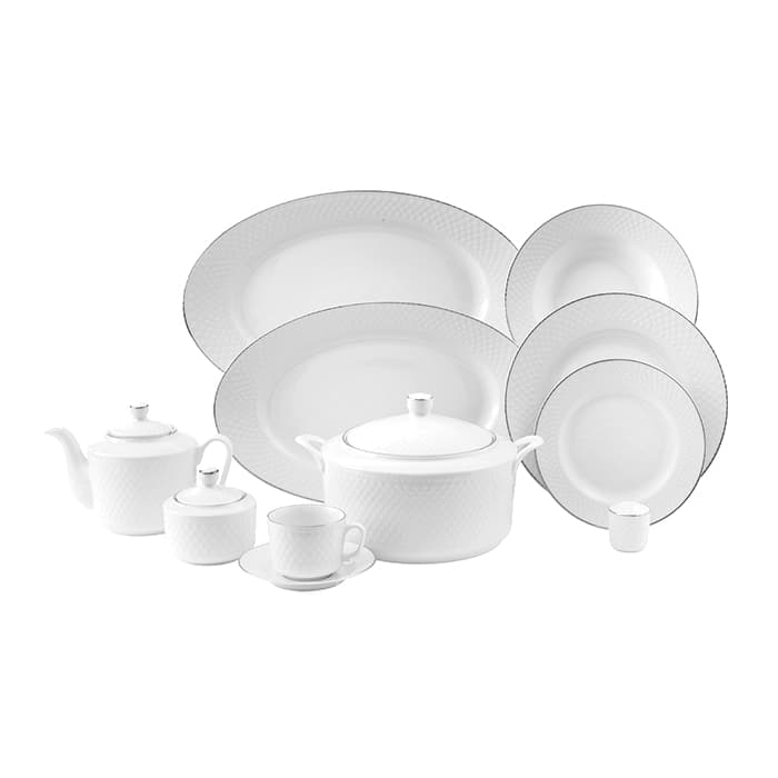 سرویس چینی زرین 12 نفره کامل سمن رادیانس (102 پارچه)