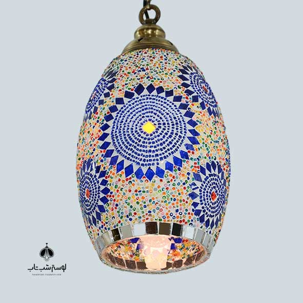 لوستر آویز تک شعله مراکشی بیضی pol کد 15