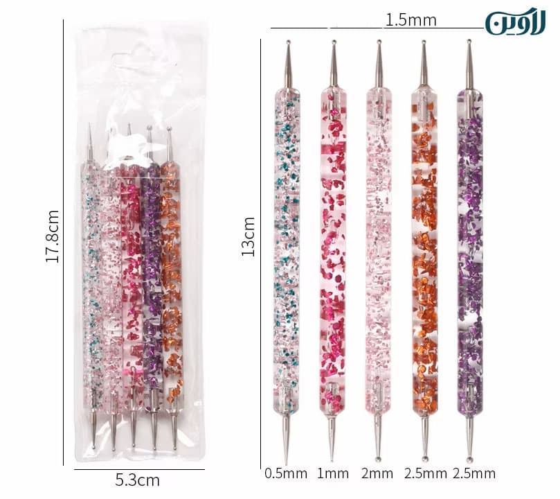 قلم داتینگ ناخن 5 عددی اکلیلی