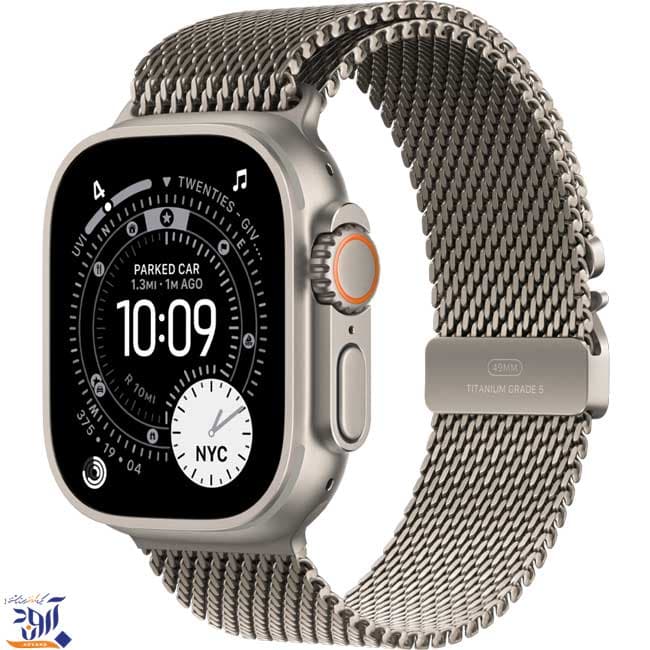 اپل واچ اولترا نسل 3 تیتانیومی نچرال با بند میلانس