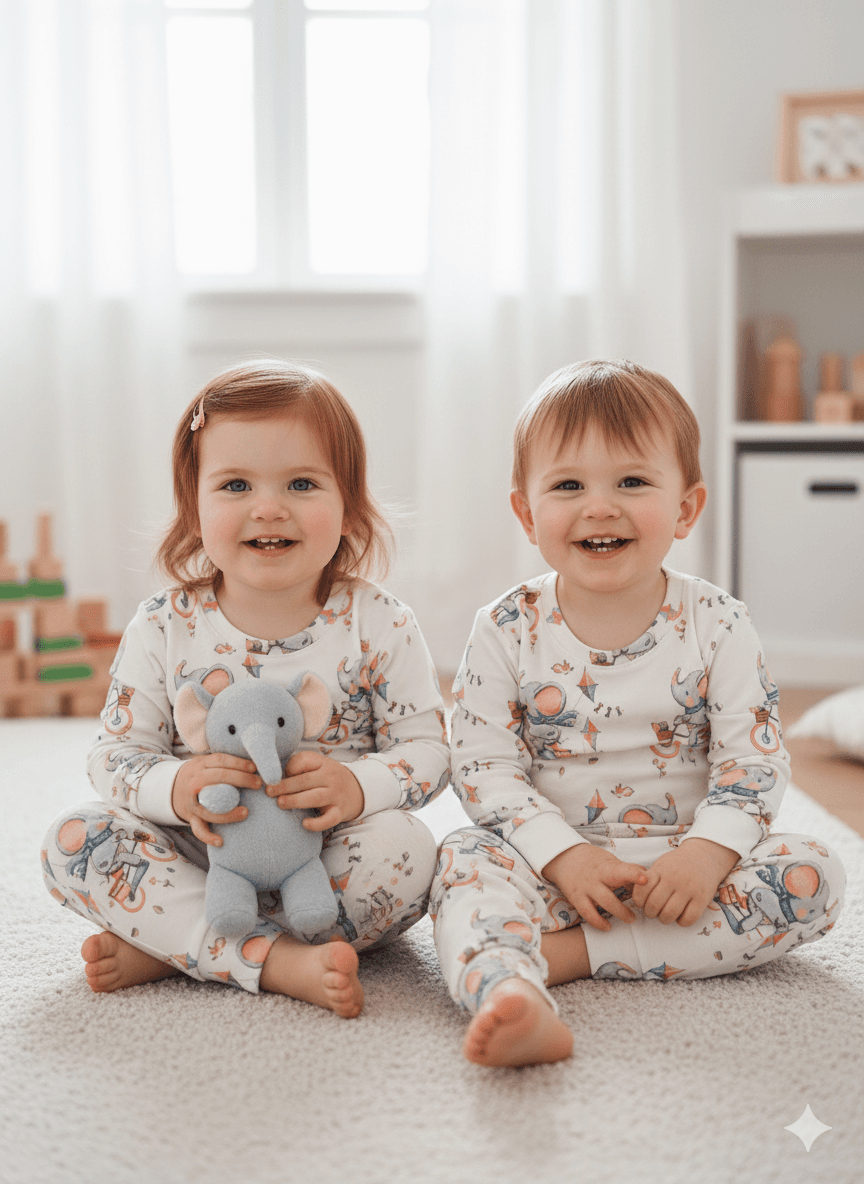 ست آستین بلند راحتی بچگانه چاپ فیل