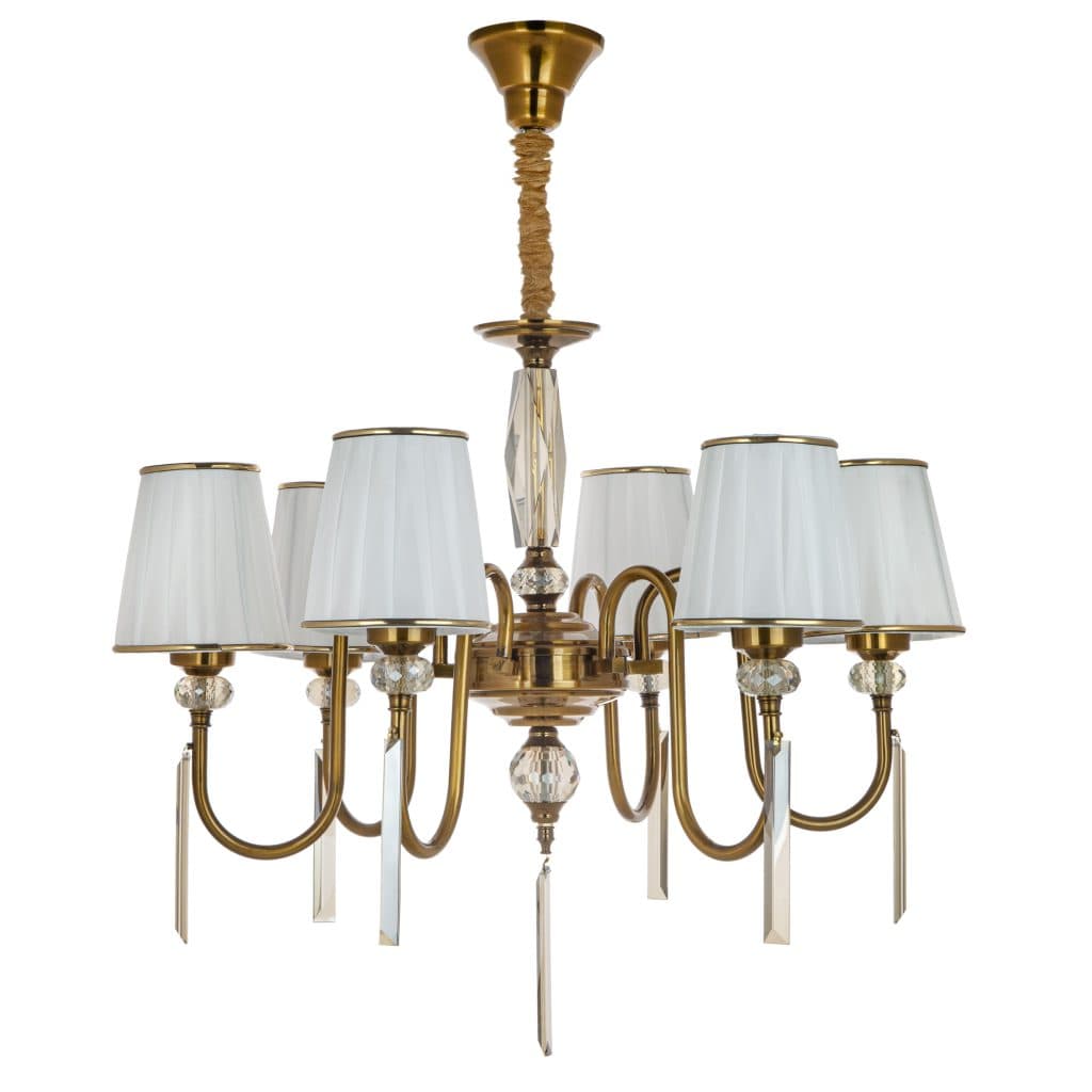 لوستر 6 شعله چشمه نور کد N2687/6 زیتونی