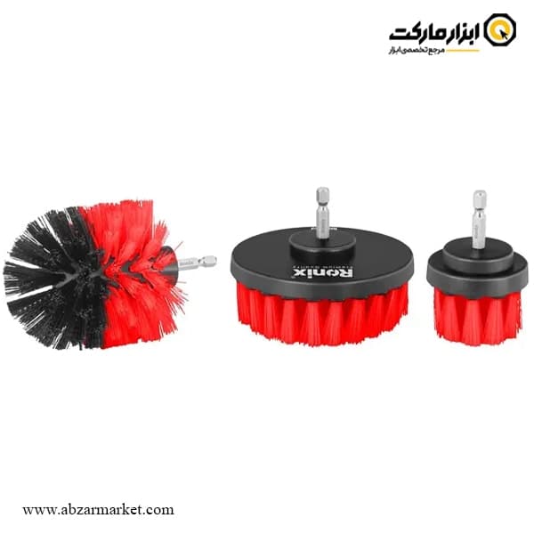 ست فرچه سر دریلی افشان رونیکس 3 عددی مدل RH-9959