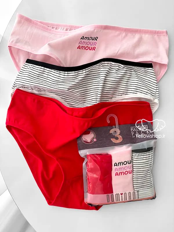 شورت نخی زنانه دومینانت DOMINANT ترکیه پک سه تایی کد 21274