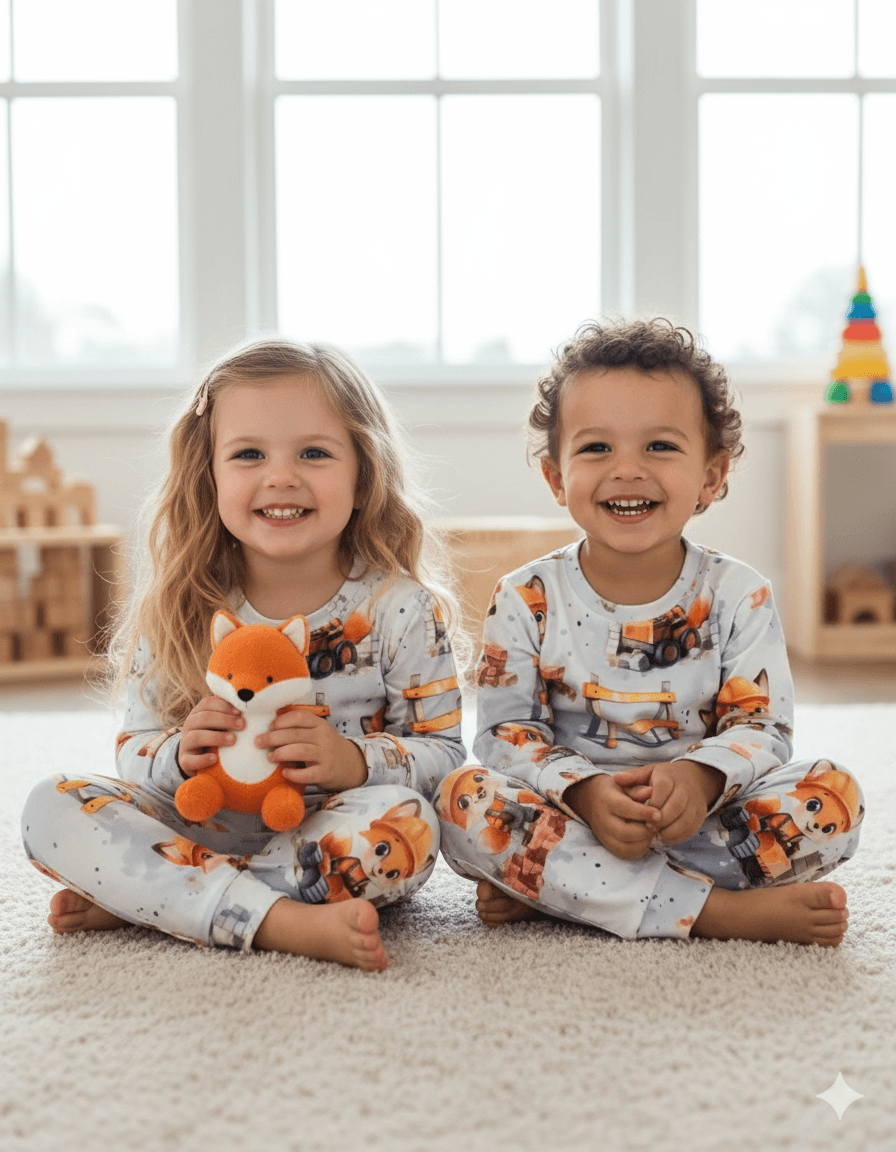 ست آستین بلند راحتی بچگانه چاپ روباه