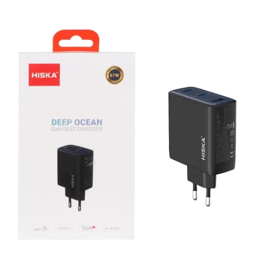 شارژر دیواری 67 وات دو پورت هیسکا مدل H-167EU