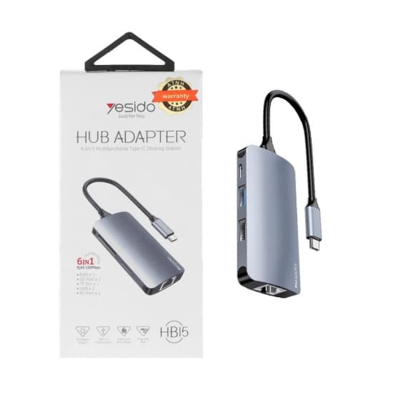 هاب 6 پورت USB-C یسیدو مدل HB15