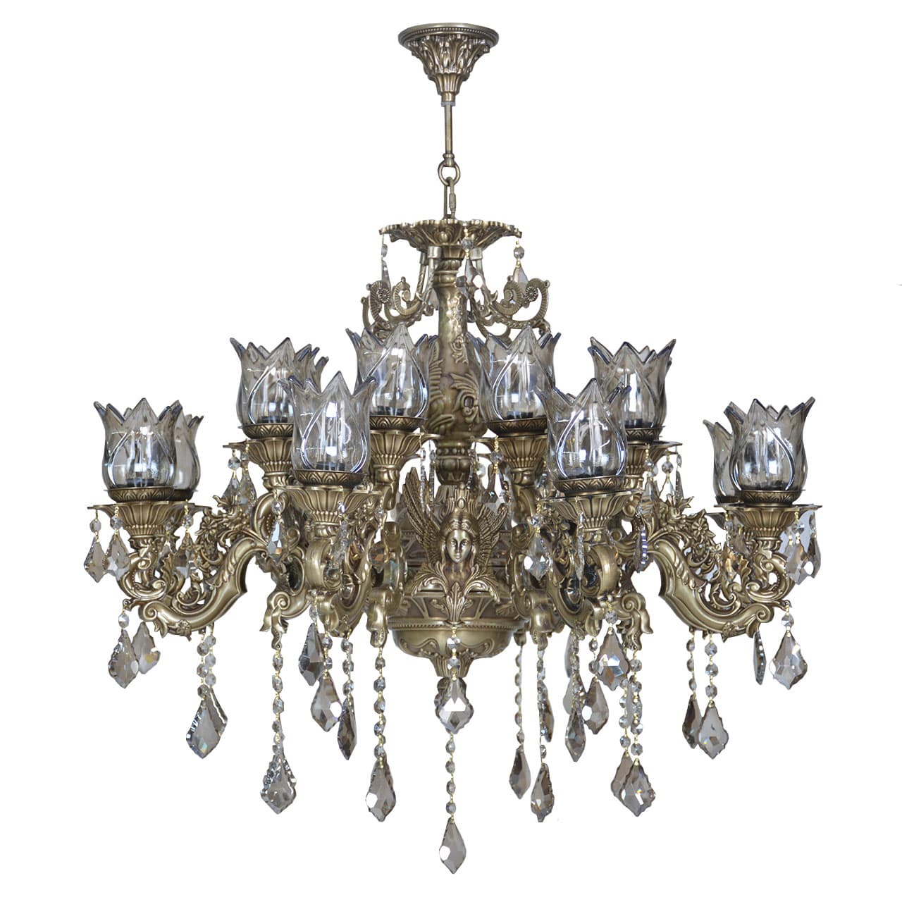 لوستر 16 شعله چشمه نور کد M3419/8-8A زیتونی