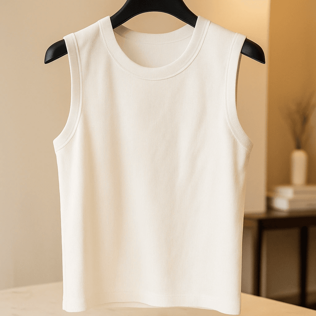 تنک تاپ سفید کبریتی فول کش پارچه نخ پنبه با کیفیت عالی | اورجینال دیلم