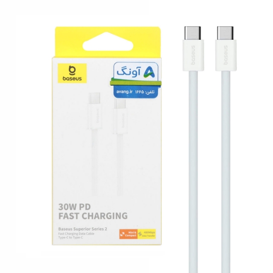 کابل تبدیل USB-C به USB-C باسئوس مدل P10365200211 طول 1 متر