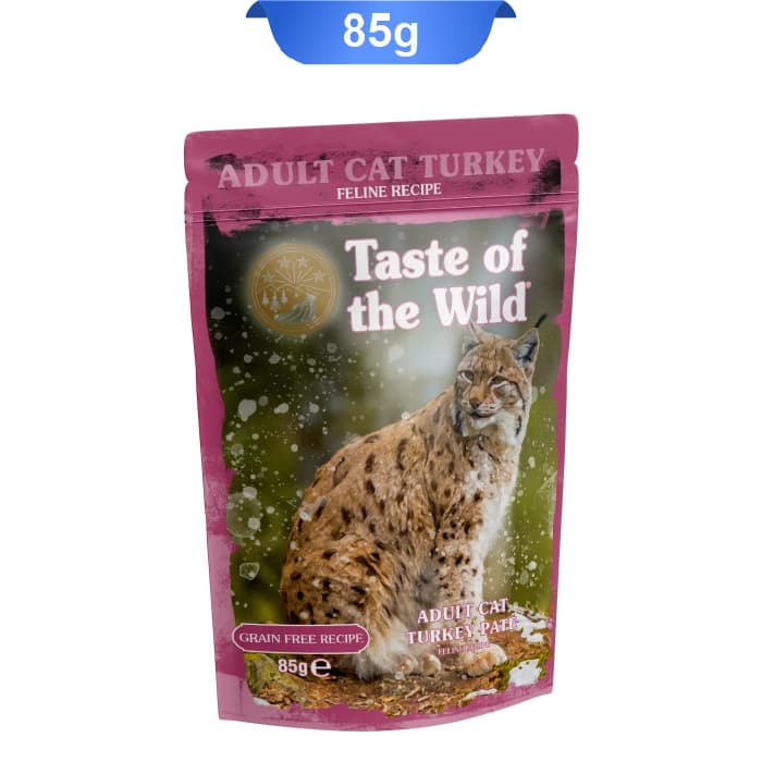 پوچ گربه تیست آف د وایلد طعم بوقلمون وزن 85 گرم Taste Of The Wild Adult Turkey