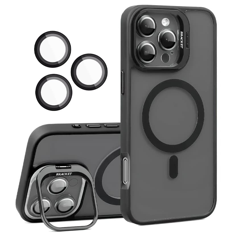 کاور مدل Bracket مناسب برای گوشی موبایل اپل iPhone 16 Pro Max به همراه محافظ لنز