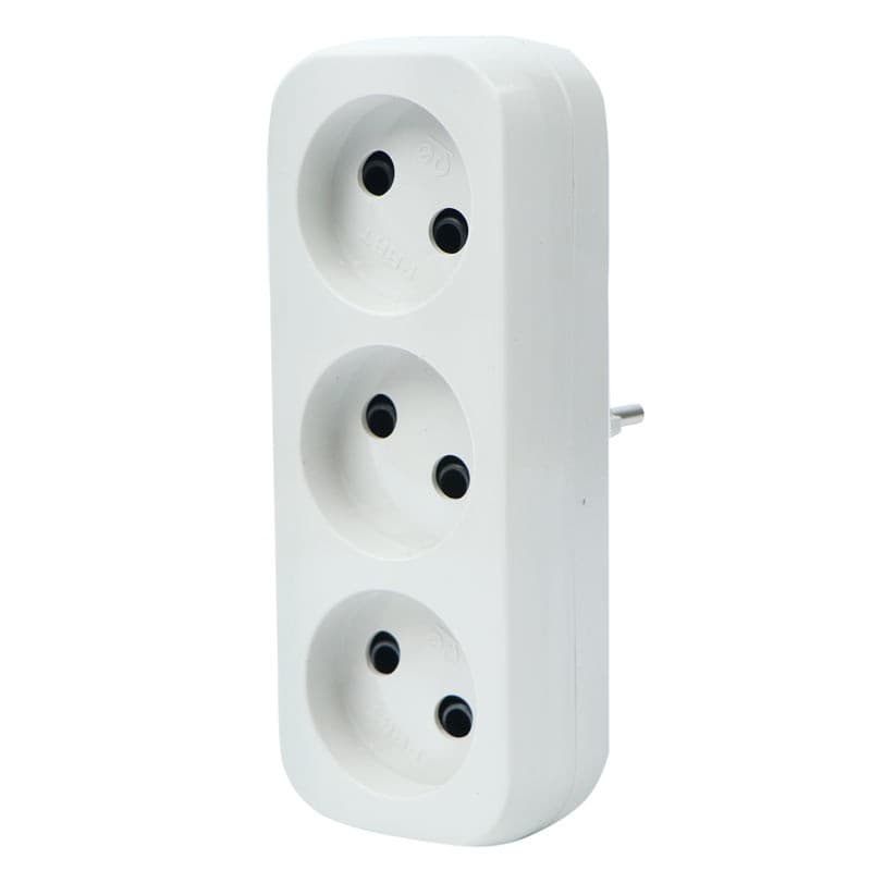 چند راهی 3 خانه بدون ارت دو شاخه دار پارت الکتریک PE2200