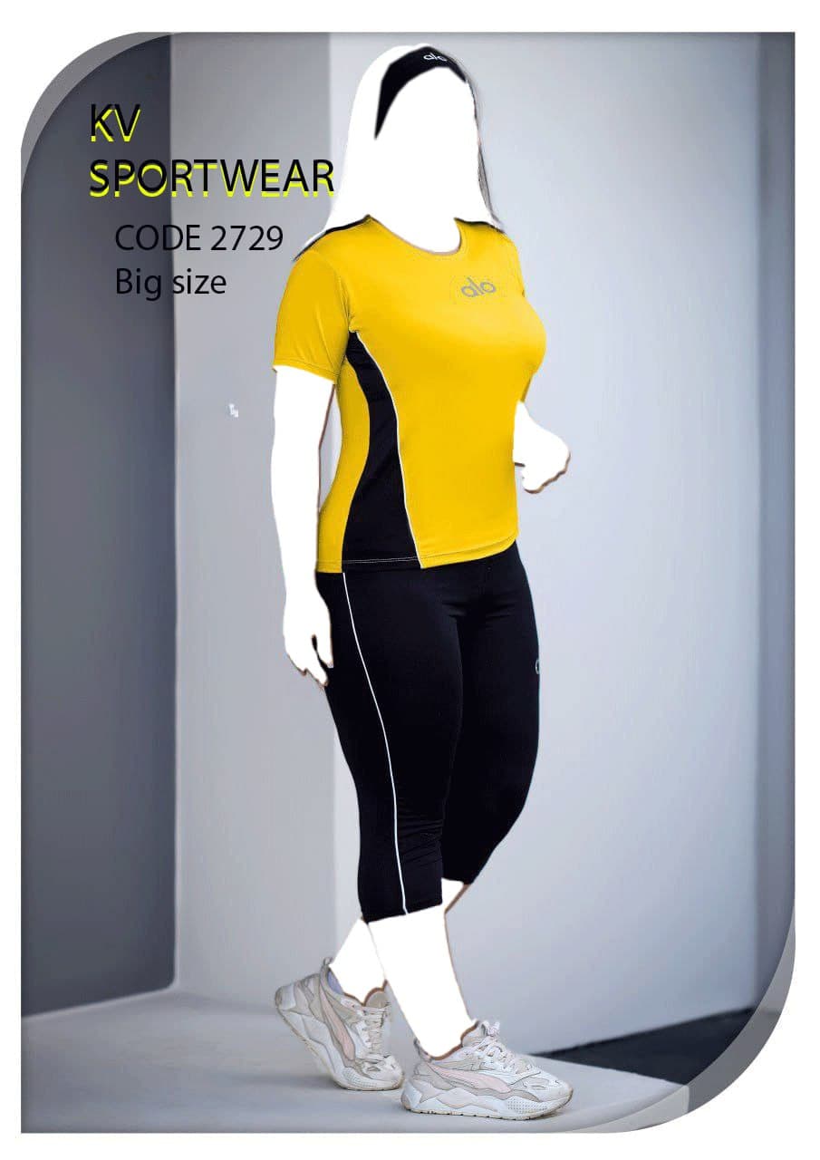 ست تیشرت شلوارک سایز بزرگ ورزشی زنانه alo کد 0025