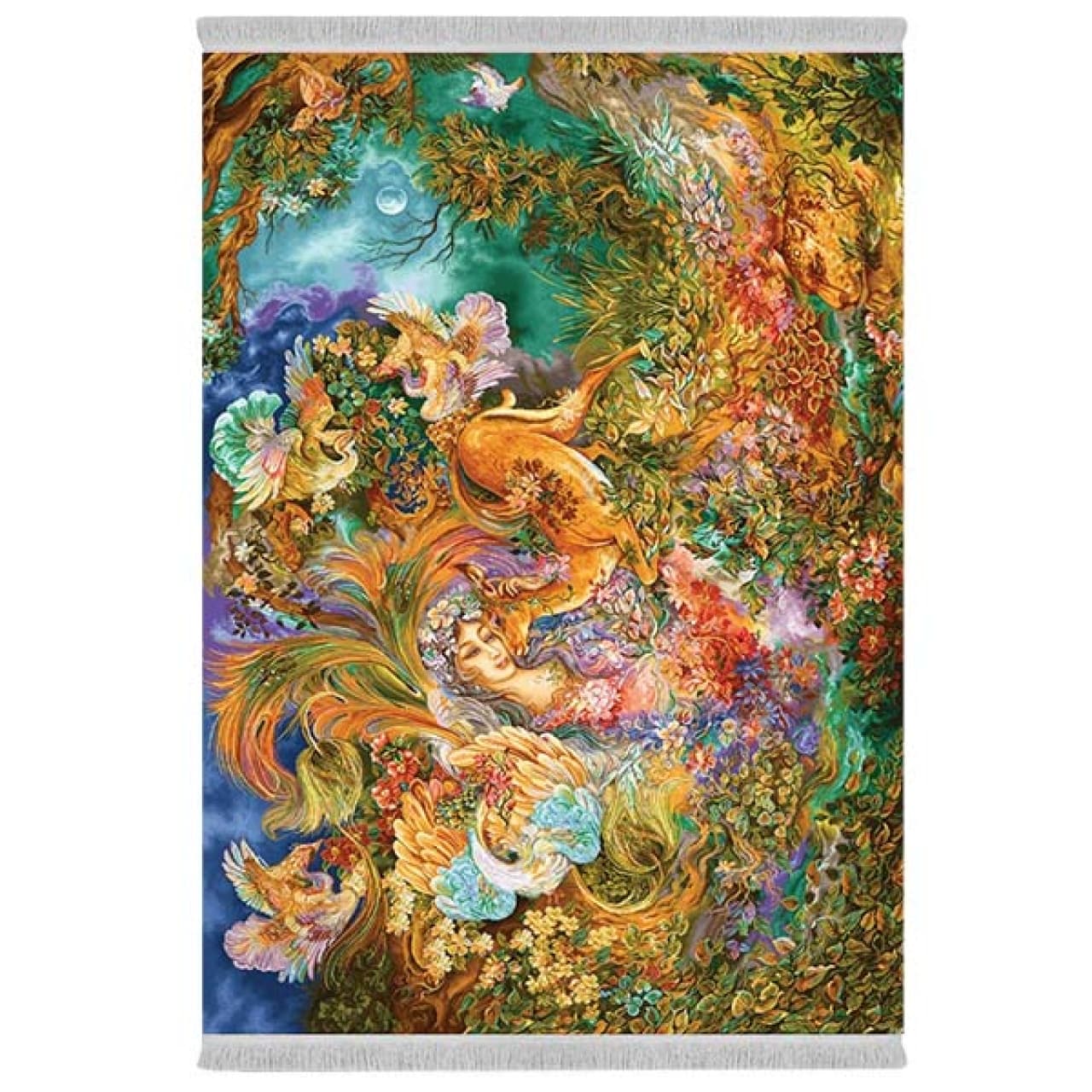 فرش پارچهای دفه مدل فرشینه شانل مخمل طرح فانتزی کد 7000