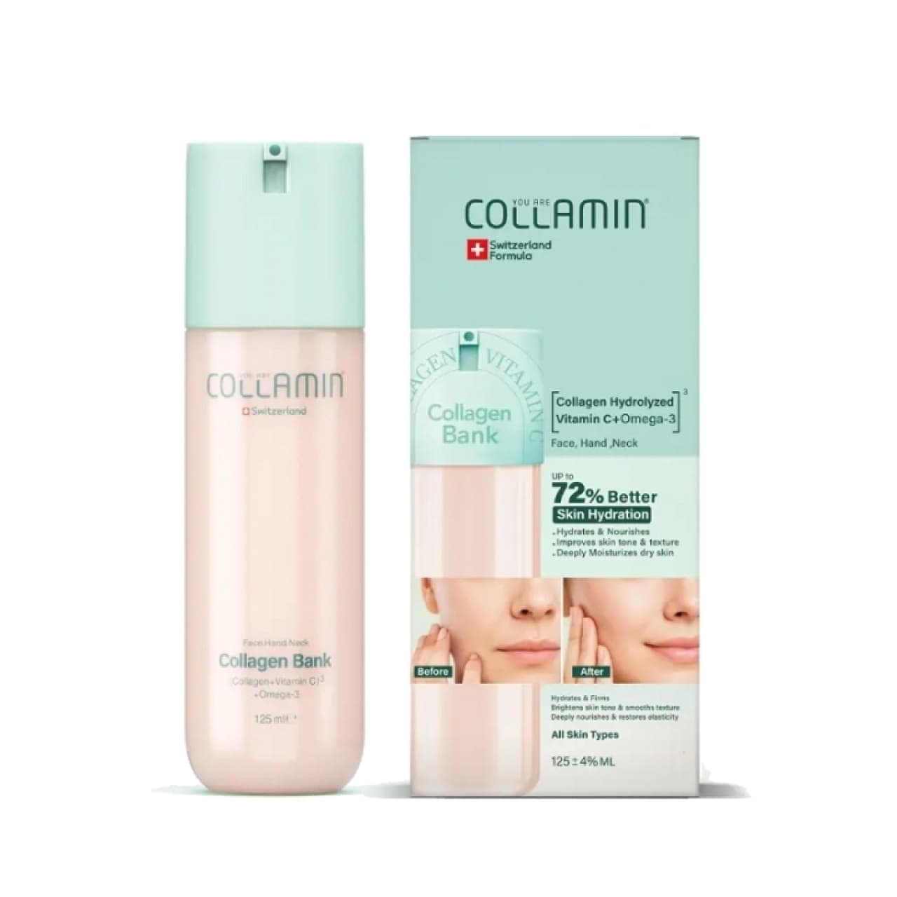 کرم مرطوب کننده و جوان ساز کلاژن بانک کلامین وزن ۱۲۵ میل