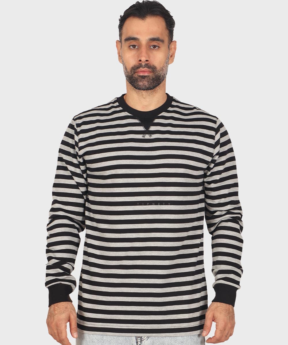 تیشرت آستین بلند رینگر و یقه گرد 1746