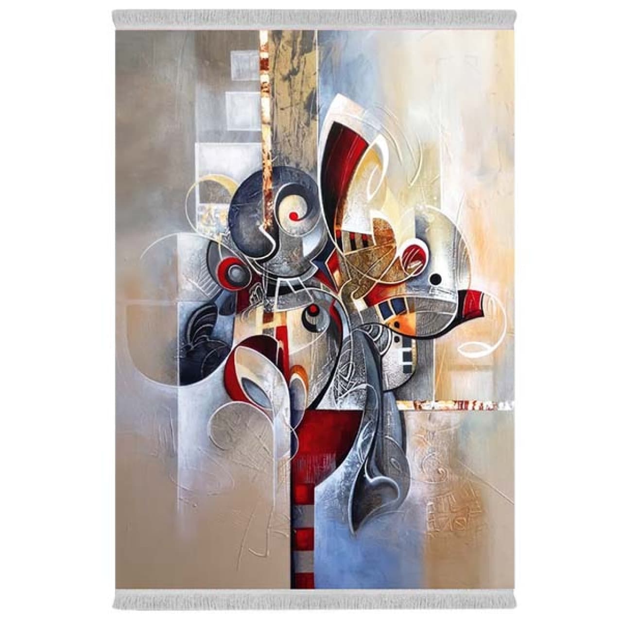 فرش پارچهای دفه مدل فرشینه شانل مخمل طرح فانتزی کد 7179