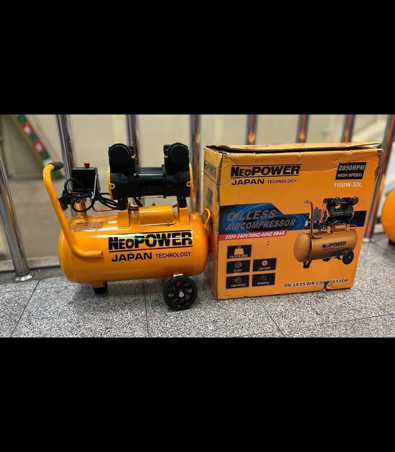 کمپرسورباد پمپ باد 30 لیتری سایلنت نیوپاور NEO POWER مدل 1100W-30L