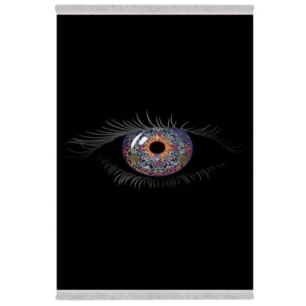 فرش پارچهای دفه مدل فرشینه شانل مخمل طرح فانتزی کد 7093