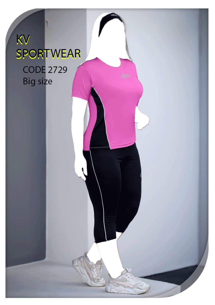 ست تیشرت شلوارک سایز بزرگ ورزشی زنانه alo کد 0024