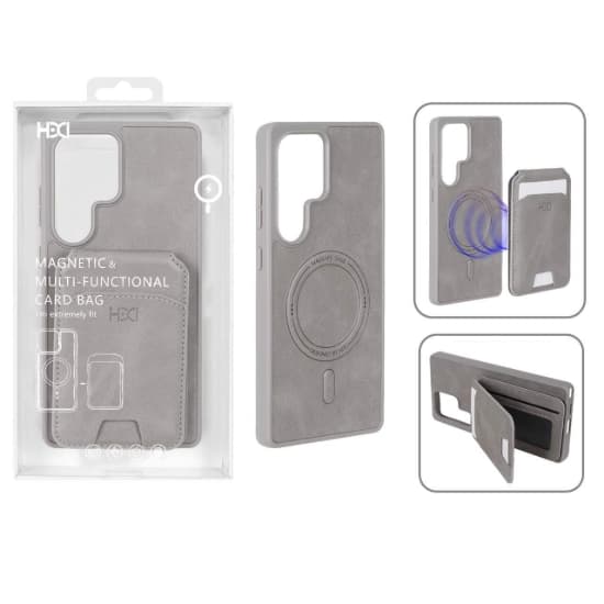 قاب گوشی موبایل چرمی اچ دی دی مدل مگ سیف دار با ست جاکارتی مگنتی