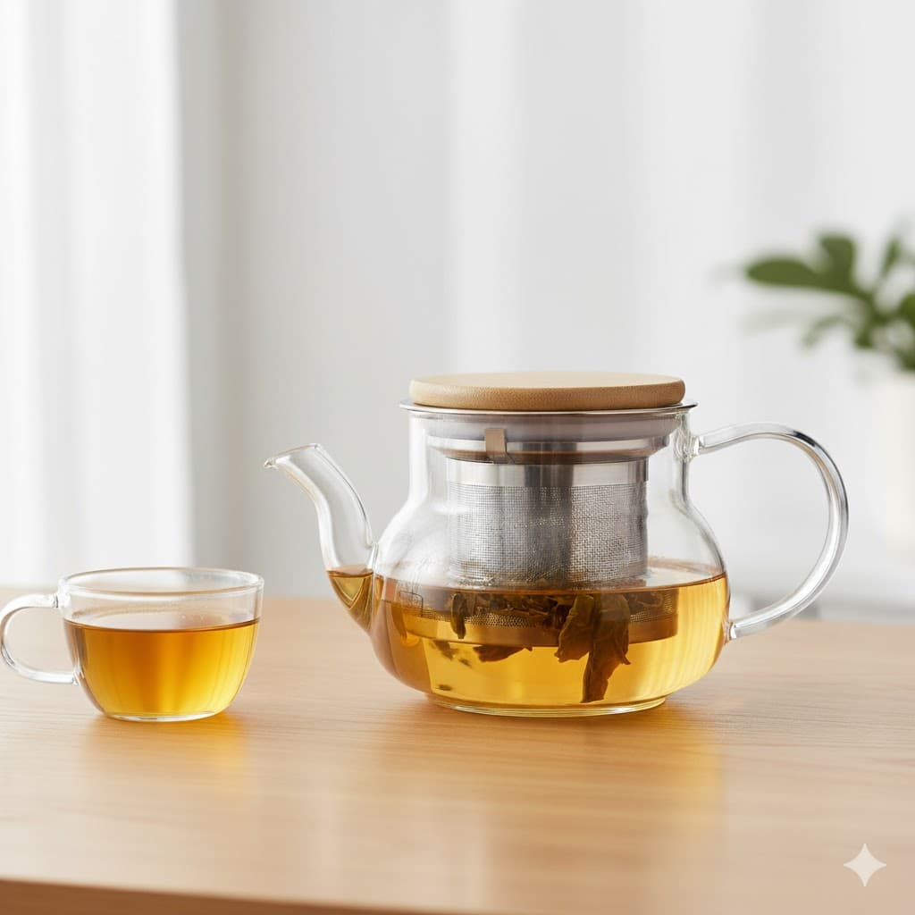 قوری پیرکس در چوبی 800ML یونیک کد UN-7929