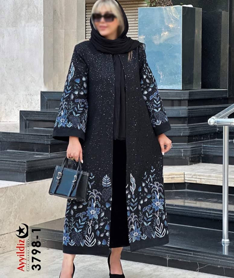 مانتو آزاد جلو باز زنانه سایز بزرگ مدل کد 3798