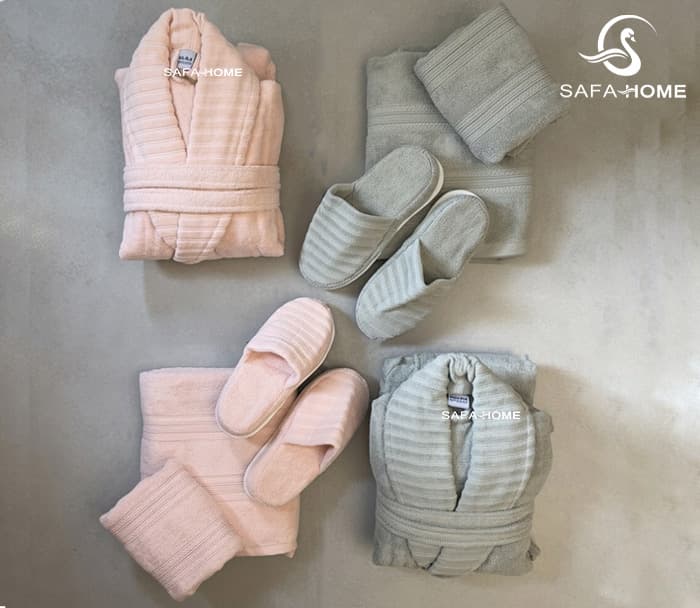 سرویس حوله عروس و داماد مدل دالورا صورتی سدری