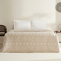 پتو دو نفره اکریلیک کاراجاهوم آنسل قهوه ای روشن