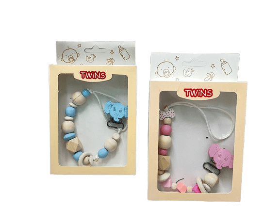 بند پستانک چوبی نوزادی TWINS